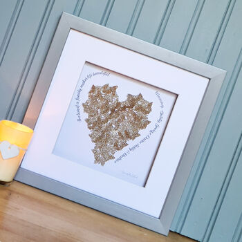 Butterfly Personalised 3D Family Heart Frame, 3 of 11