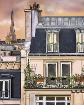 Paris Rooftop Art Print, 2 of 4