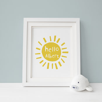 Personalised New Baby Print, Hello Sunshine, 2 of 8