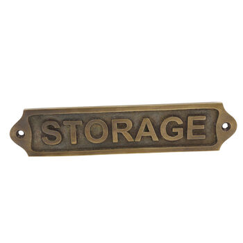 Custom Storage Brass Plaque With Antique Finish, 4 of 9