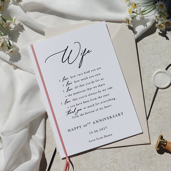 Personalised Husband Wedding Anniversary Card With Love Poem, 5 of 8