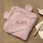 Personalised Hooded Towel In Dusky Pink, thumbnail 4 of 6