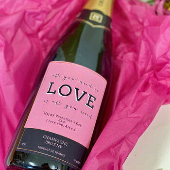 Personalised Valentines 'Love' Champagne, 6 of 6
