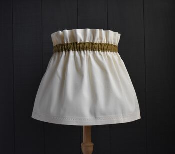 Dolly Cream Scrunchie Lampshade With Velvet Trim, 2 of 6