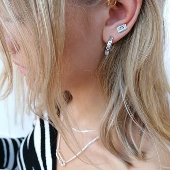 Sterling Silver Cassette Tape Stud Earrings, 3 of 4