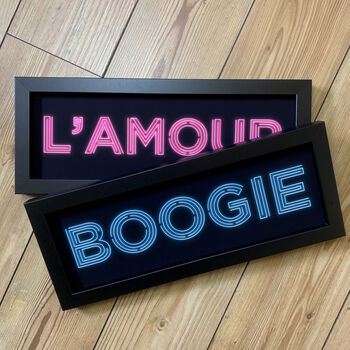 Personalised Framed Neon Sign Style Print, 3 of 5