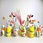 Set Of Three Fruity Hand Painted Stem Vases, thumbnail 4 of 7