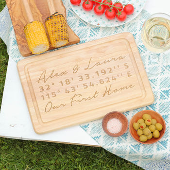 Personalised Coordinates Chopping Board, 2 of 4