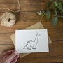 Dinosaur In A Party Hat Greeting Card, thumbnail 1 of 4