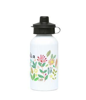 Personalised Kids Floral Water Bottle, 4 of 5