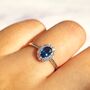 Blue Sapphire Ring In Sterling Silver And Gold Vermeil, thumbnail 3 of 10