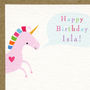 Unicorn First Birthday Card Or Pick Your Age, thumbnail 7 of 8