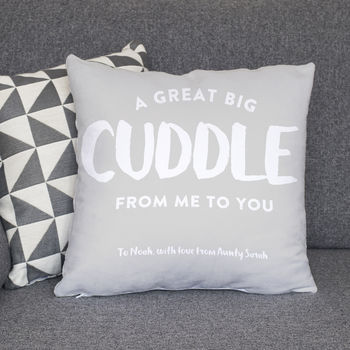 Cuddle From Me To You Personalised Cushion Gift, 4 of 7