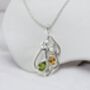 Silver Pendant With Peridot, Citrine And Pearl, thumbnail 3 of 7