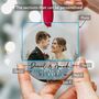 First Christmas Married Ceramic Photo Ornament 2025, thumbnail 2 of 8