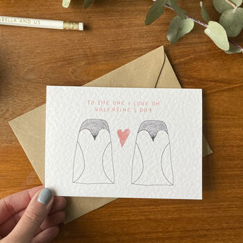 To The One I Love Penguin Valentine's Day Card, 4 of 4