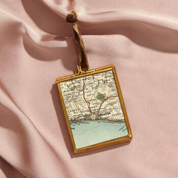 Personalised Vintage Map Decoration With Hand Stitched Star, 2 of 3