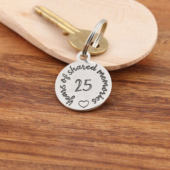 25th Silver Anniversary Gift Memories Pewter Keyring, 4 of 7