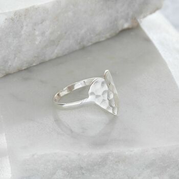 Hammered Heart Ring Sterling Silver, 2 of 4