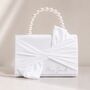 Personalised White Pearl Bow Bag, thumbnail 1 of 3