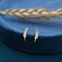 Wheat Stud Earrings In Sterling Silver, thumbnail 1 of 12