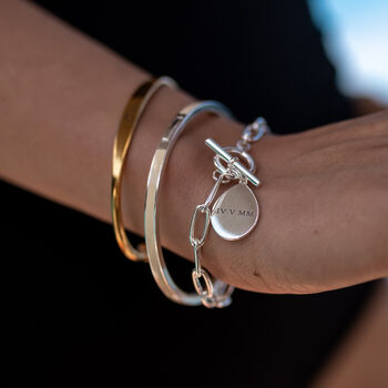 Enamel Bangle With Clasp Silver, 6 of 8