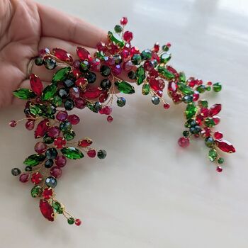 Red And Green Festive Hair Vine, 3 of 8