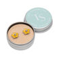 Daisy Flower Yellow Earring Studs In Gift Tin, thumbnail 1 of 3
