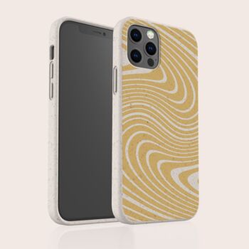 Yellow Swirl Biodegradable Phone Case, 3 of 8