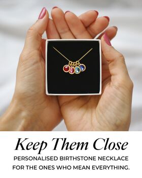 Birthday Gift For Her, Multiple Birthstone Necklace In Sterling Silver, 3 of 9