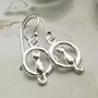 Sterling Silver Cat And Moon Earrings, thumbnail 1 of 6