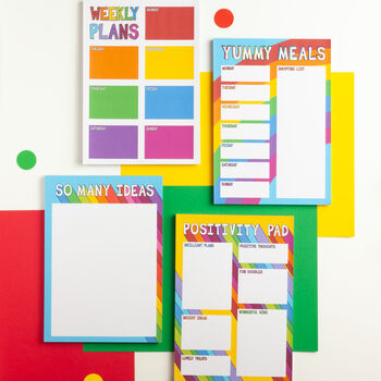 Rainbow Meal Planner And Shopping List Pad, 2 of 4