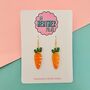 Glittery Carrot Earrings, thumbnail 1 of 2