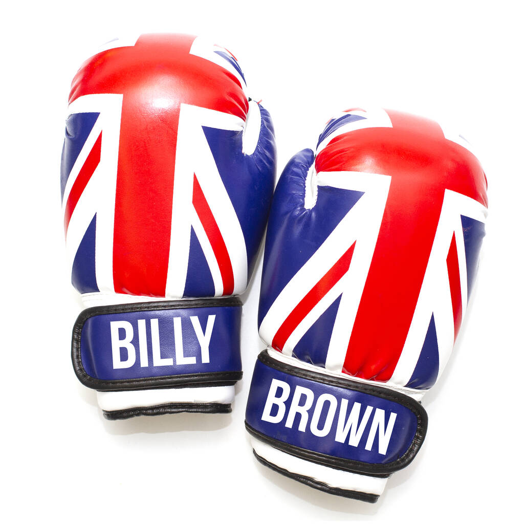 Personalised Kids Union Jack Boxing Gloves, 1 of 4