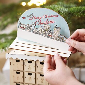 Personalised Wooden Market Cutout Advent Calendar, 6 of 9