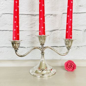 Antique Silver Plated Three Sconce Candelabra ~ Five, 5 of 5