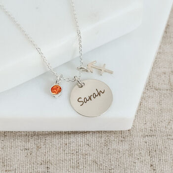 Personalised Sterling Silver Sagittarius Necklace, 4 of 7