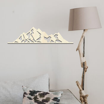 Minimalist Mountain Range Art: Wooden Geometric Decor, 7 of 9