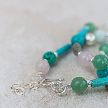 Sterling Silver And Semi Precious Bead Bracelet, 2 of 4