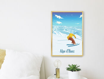 Alpe D'huez France Travel Poster Art Print, 3 of 8