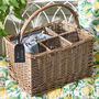 Personalised Gin Lover's Wicker Picnic Basket, thumbnail 1 of 6