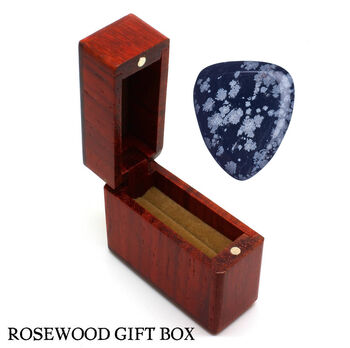Snowflake Obsidian Guitar Plectrum In A Gift Box, 2 of 4