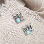 Sterling Silver Turquoise Dream Stud Earrings, thumbnail 4 of 6