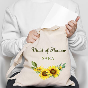 Bridal Party Sunflower Tote Bag, 3 of 5