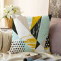 Cushion Cover With Mint, Black And Yellow Patterns, thumbnail 1 of 4