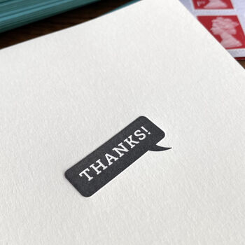 'Thanks' Speech Bubble Letterpress Notecards, 2 of 3