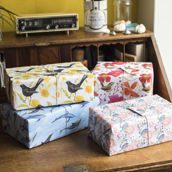 Blackbirds And Buttercups Luxury Wrapping Paper Pack, 3 of 6