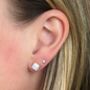 Opal Square Cushion Stud Earrings, thumbnail 2 of 8