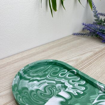 Emerald Green Oval Trinket Tray Dish, 4 of 5