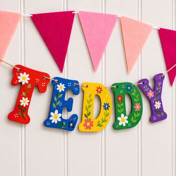Personalised Wooden Name Bunting Craft Kit, 3 of 4